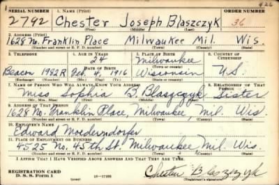 Thumbnail for Chester Joseph > Blaszczyk, Chester Joseph (1916)