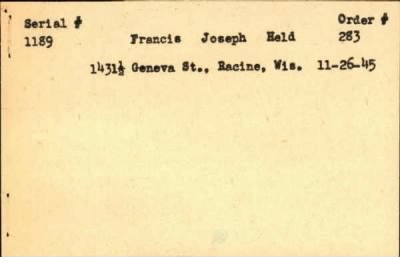 Thumbnail for Francis Joseph > Held, Francis Joseph (1917)