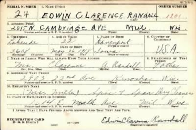 Thumbnail for Edwin Clarence > Randall, Edwin Clarence (1918)