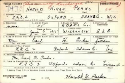 Thumbnail for Harold Hiram > Parks, Harold Hiram (1915)