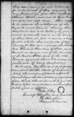 Thumbnail for Proceedings of the Court-Martial Jun 12-16, 19, and 21-29, 1865 AND Defenses of Samuel Arnold, Edward Spangler, Lewis Payne, and Michael O'Laughlin AND Address of David E. Herold