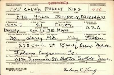 Thumbnail for Calvin Ernest > King, Calvin Ernest (1918)