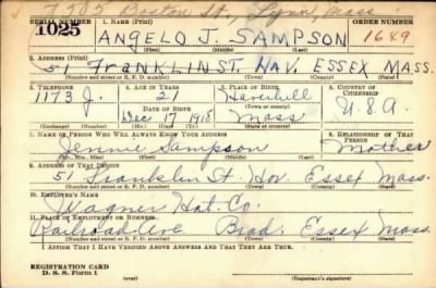 Thumbnail for Angelo J > Sampson, Angelo J (1918)