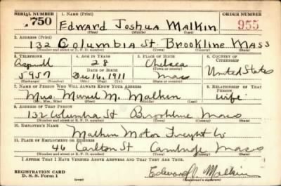 Thumbnail for Edward Joshua > Malkin, Edward Joshua (1911)