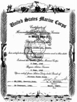 Lee, Lincoln Durand - USMC Certificate of Honorable & Satisfory Service in WW II - Pg 1.jpg