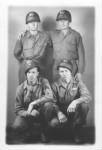 Thumbnail for 1.dad, army buddies, 1944. back( left, Pvt. Manley Johnson, King, NC, right Pvt. Oswald Pops Hanson, Antelope, MT. front, left Sgt. George Hardman, right, Dad.jpg