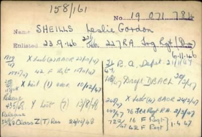 Leslie Gordon > Sheills, Leslie Gordon (19071784)