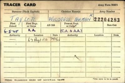 Wilcress Norman > Taylor, Wilcress Norman (22204283)