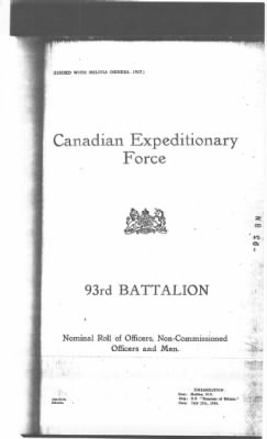 Nominal Rolls > 1916 - 93rd Battalion