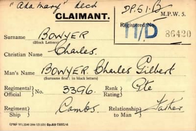 Thumbnail for 013/0047/BOW-BOX > Bowyer, Charles Gilbert (3396)