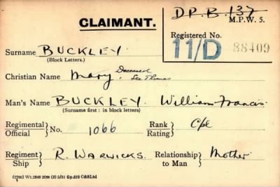 Thumbnail for 014/0061/BUC-BUM > Buckley, William Francis (1066)