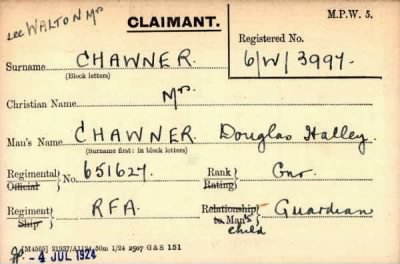 Thumbnail for 015/0080/CHA-CHI > Chawner, Douglas Halley (651627)