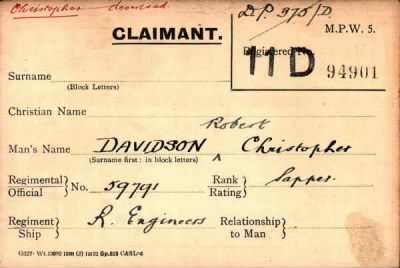 Thumbnail for 019/0112/DAV-DAV > Davidson, Robert Christopher (59791)