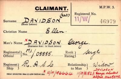 Thumbnail for 019/0112/DAV-DAV > Davidson, Davidson, George, George Charles Alfred (M1/08885, 13140)