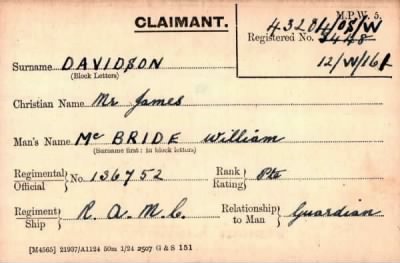 Thumbnail for 019/0112/DAV-DAV > Mc Bride, William (136752)