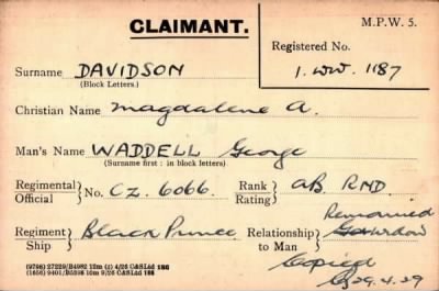 Thumbnail for 019/0112/DAV-DAV > Waddell, George (CZ 6066)