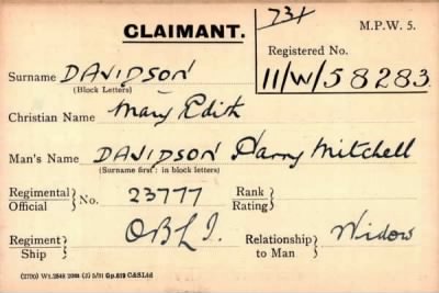 Thumbnail for 019/0112/DAV-DAV > Davidson, Harry Mitchell (23777)