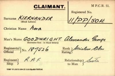 Thumbnail for 040/0238/KID-KIN > Goodwright, Alexander George (187526)