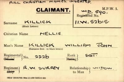 Thumbnail for 040/0238/KID-KIN > Killick, William John (2226)