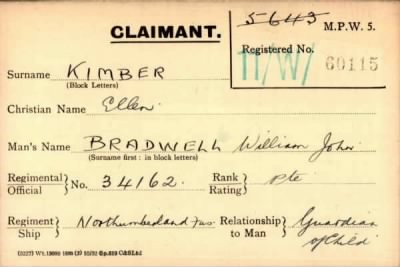 Thumbnail for 040/0238/KID-KIN > Bradwell, William John (34162)