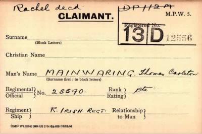 Thumbnail for 047/0278/MAG-MAI > Mainwaring, Thomas Carleton (25590)