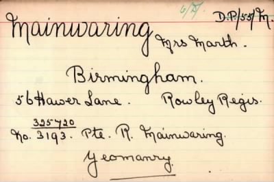 Thumbnail for 047/0278/MAG-MAI > Mainwaring, R (325720/3193)