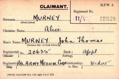 Thumbnail for 052/0307/MUR-MUR > Murney, John Thomas (20635)