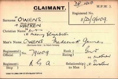 Thumbnail for 055/0326/OWE-OZZ > Owen, Frederick James (79409)