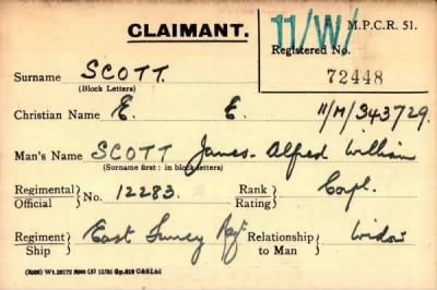 Thumbnail for 063/0382/SCO-SCO > Scott, James Alfred William (12283)