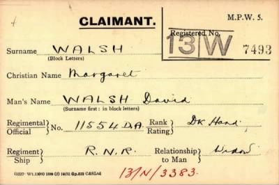 Thumbnail for 070/0445/WAL-WAL > Walsh, David (11554 DA)