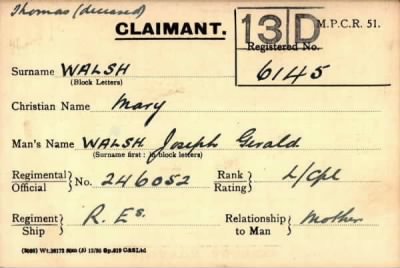 Thumbnail for 070/0445/WAL-WAL > Walsh, Joseph Gerald (246052)