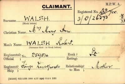 Thumbnail for 070/0445/WAL-WAL > Walsh, Robert (25954)