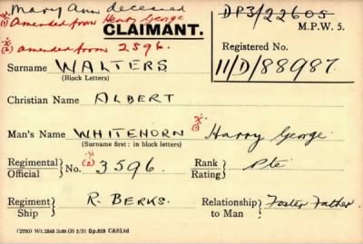 Thumbnail for 070/0445/WAL-WAL > Whitehorn, Harry George, Mary Ann (3596, 2596)