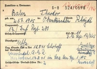 Thumbnail for Theodor > Bales, Theodor (G-B 324/0598)