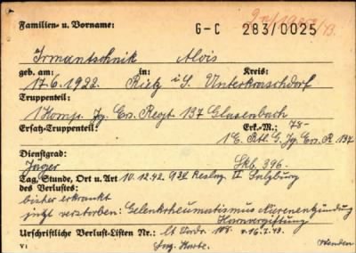 Alois > Irmantschnik, Alois (G-C 283/0025)