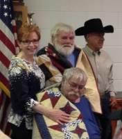 Jack and Bill Buckley receiving Quilts of Valor.JPG