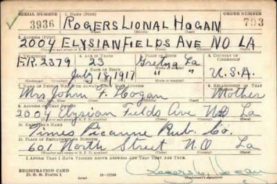 Thumbnail for Rogers Lional > Hogan, Rogers Lional (1917)