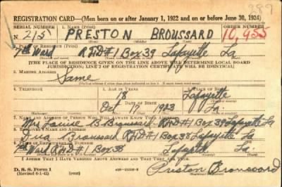 Thumbnail for Preston > Broussard, Preston (1923)