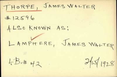 Thumbnail for James Joseph > Thorpe, James Joseph (1914)