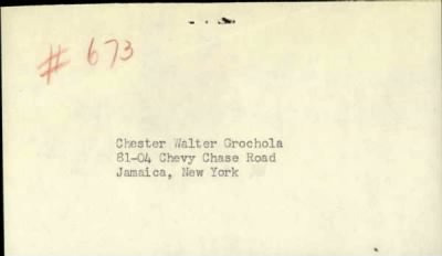 Thumbnail for Chester Walter > Grochola, Chester Walter (1918)