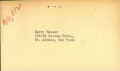 Thumbnail for Harry > Hauser, Harry (1897)