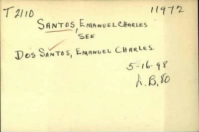 Thumbnail for Emanuel > Santos, Emanuel (1925)