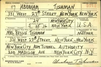 Thumbnail for Abraham > Tishman, Abraham (1916)