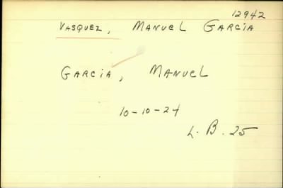 Thumbnail for Manuel Carlos > Vasquez, Manuel Carlos (1920)