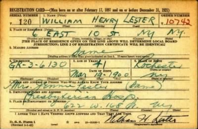 Thumbnail for William Henry > Lester, William Henry (1900)