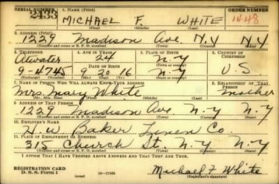 Thumbnail for Michael F > White, Michael F (1916)