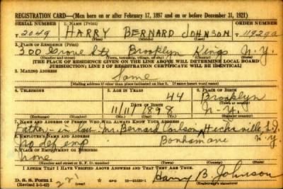 Thumbnail for Harry Bernard > Johnson, Harry Bernard (1898)