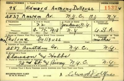 Thumbnail for Edward Anthony > Dollfuss, Edward Anthony (1918)