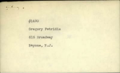 Thumbnail for Gregory William > Petridis, Gregory William (1912)