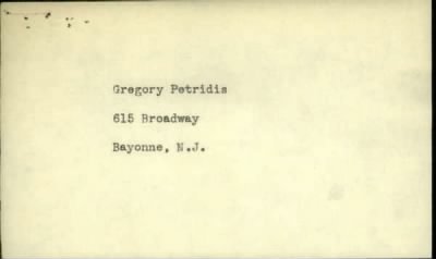 Thumbnail for Gregory William > Petridis, Gregory William (1912)